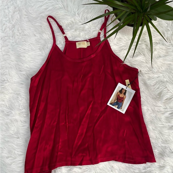 Nation LTD Deep Red Satin Camisole - Picture 5 of 6